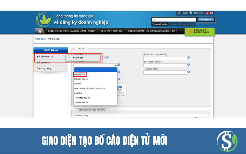 Giao diện tạo bố cáo điện tử mới